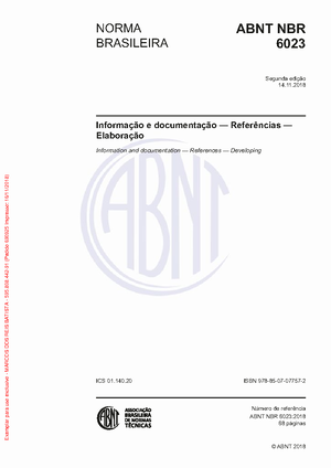 [Solved] Elaboradas conforme a ABNT NBR 6023 As referncias podem ...