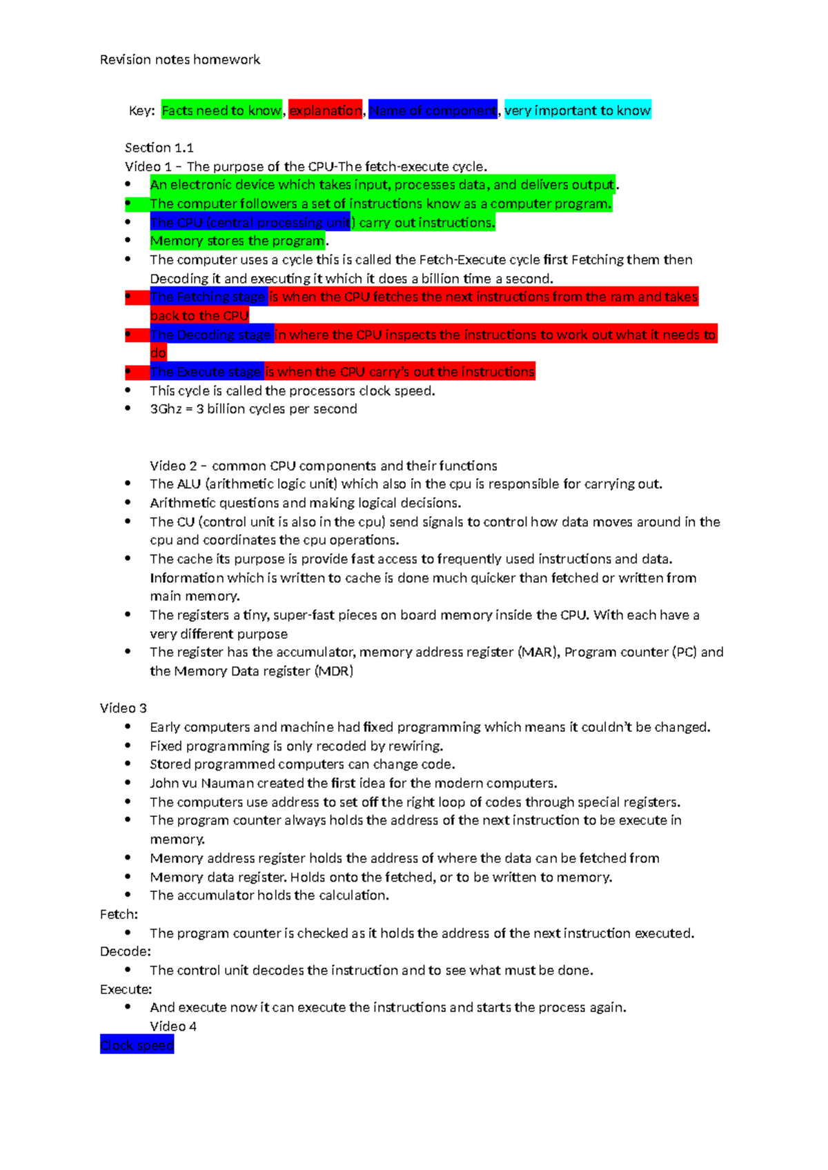 Revision Notes: Key Concepts from Homework Videos on Computer Systems ...