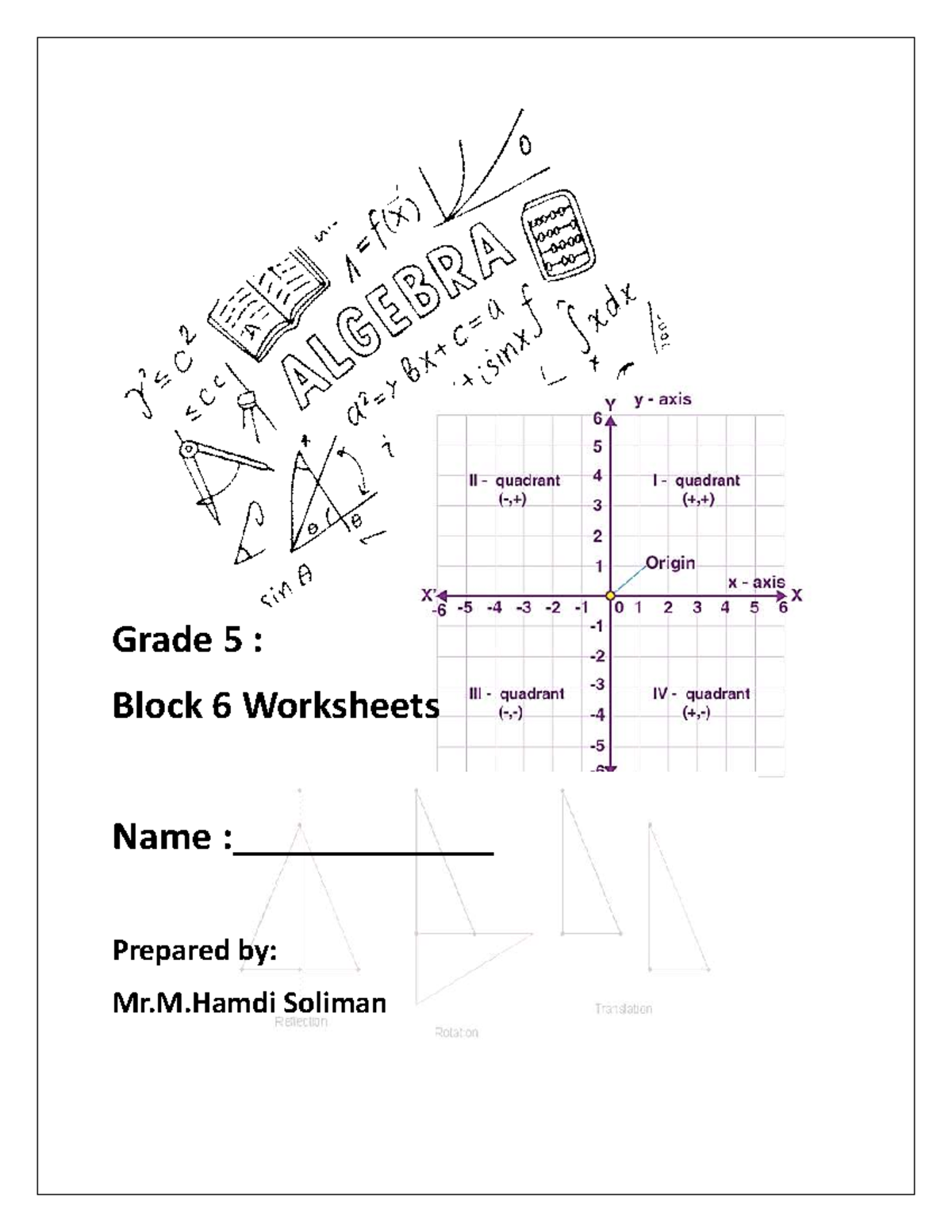 Grade 5-B6- 2026 - Math - Grade 5 : Block 6 Worksheets Name ...