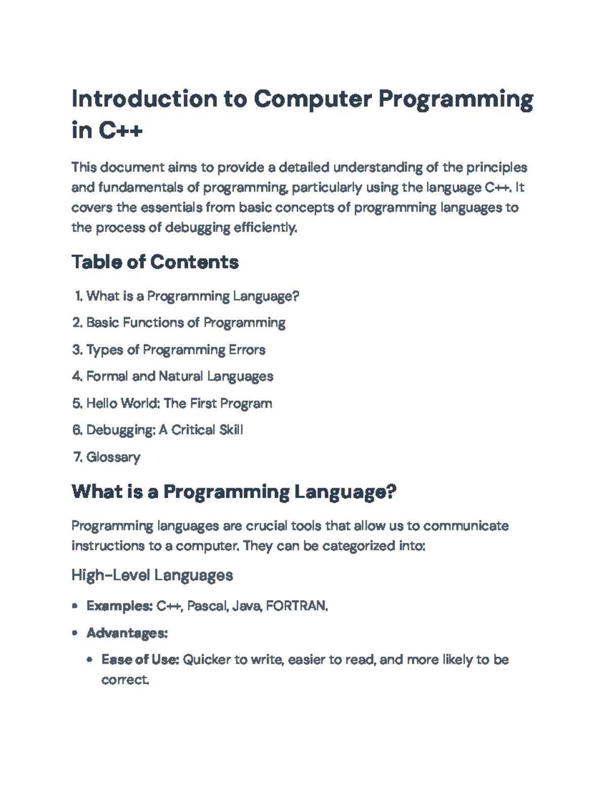 C++ Programming Fundamentals: Principles and Debugging Essentials ...