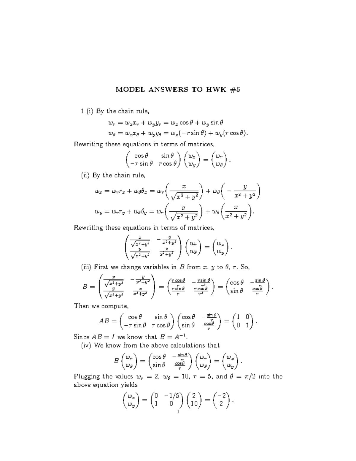 MIT - Model Answers to Homework #5 - Studocu