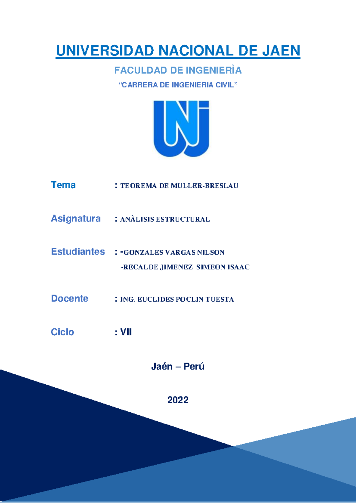 Teorema de Müller-Breslau: Análisis Estructural (Ingeniería Civil) - Document Preview