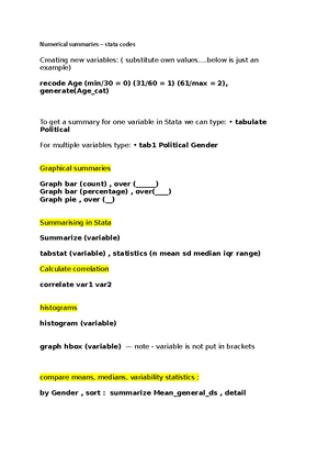 Statistical Hypothesis Testing Cheat Sheet for Course Code: STATS101 ...