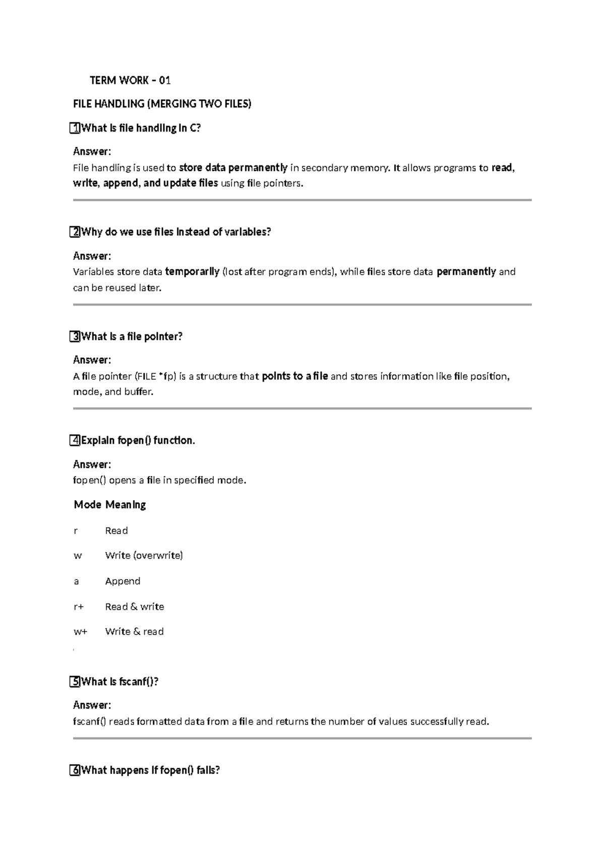 TERM WORK 01-10 DSA VIVA QUESTIONS & ANSWERS - Studocu