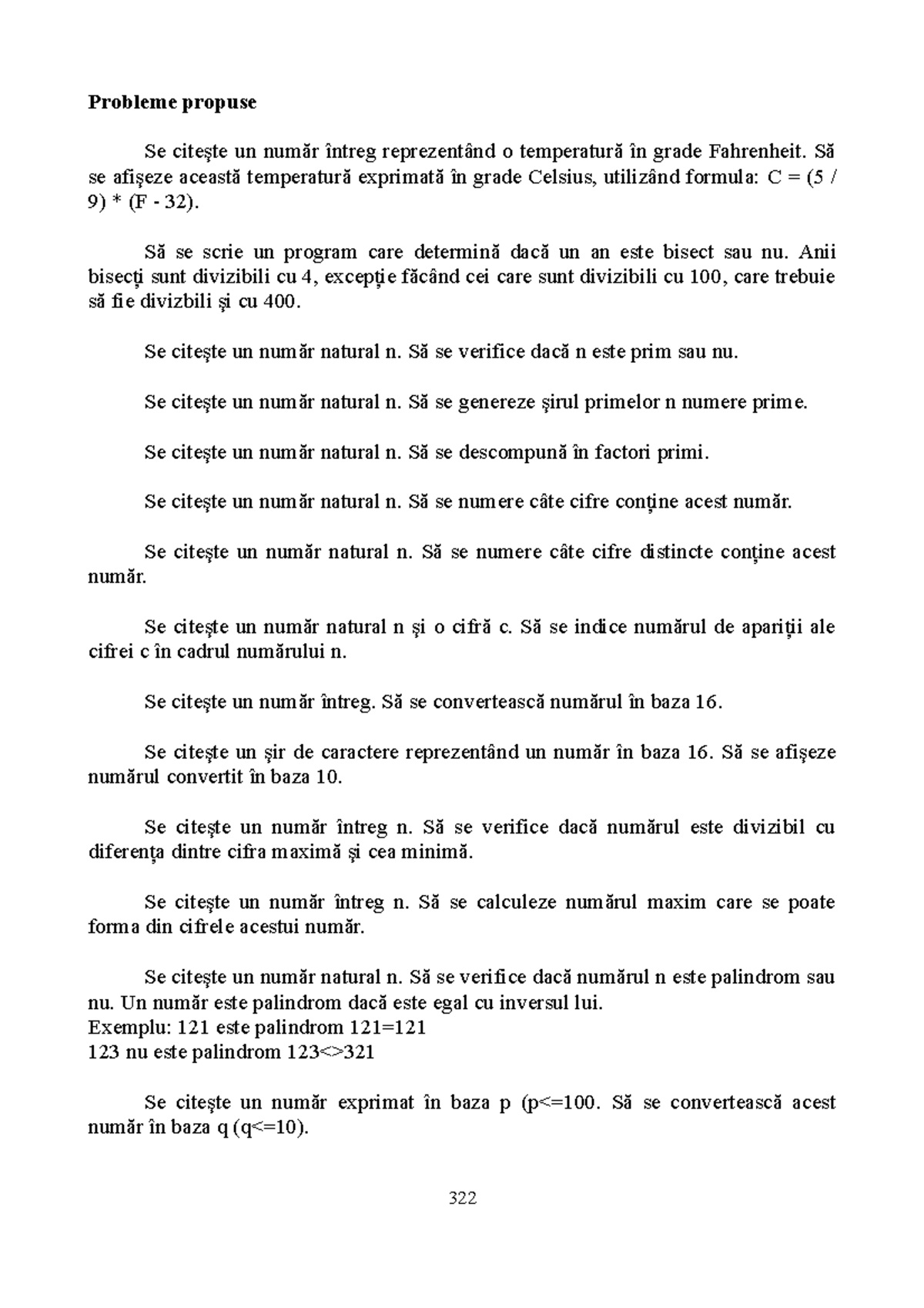 Probleme c propuse - Exerciții programare și algoritmi C - Studocu