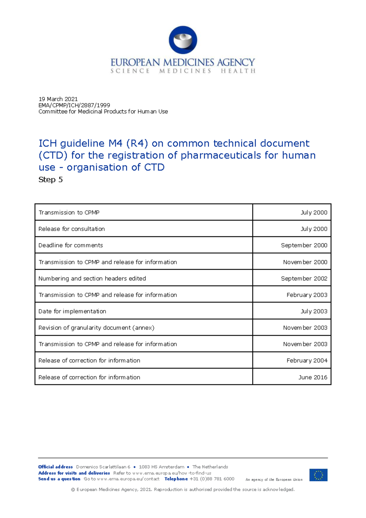 ICH Guideline M4 (R4): Common Technical Document (CTD) Overview - Studocu