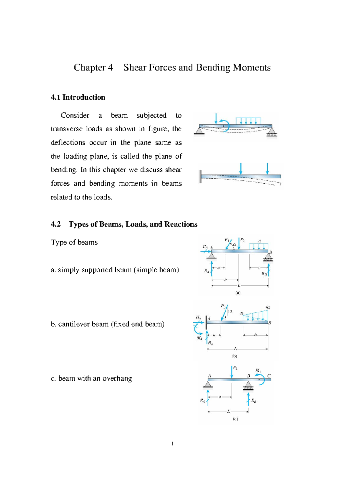 Structural Engineering: Chapter 4 - Shear Forces & Bending Moments ...