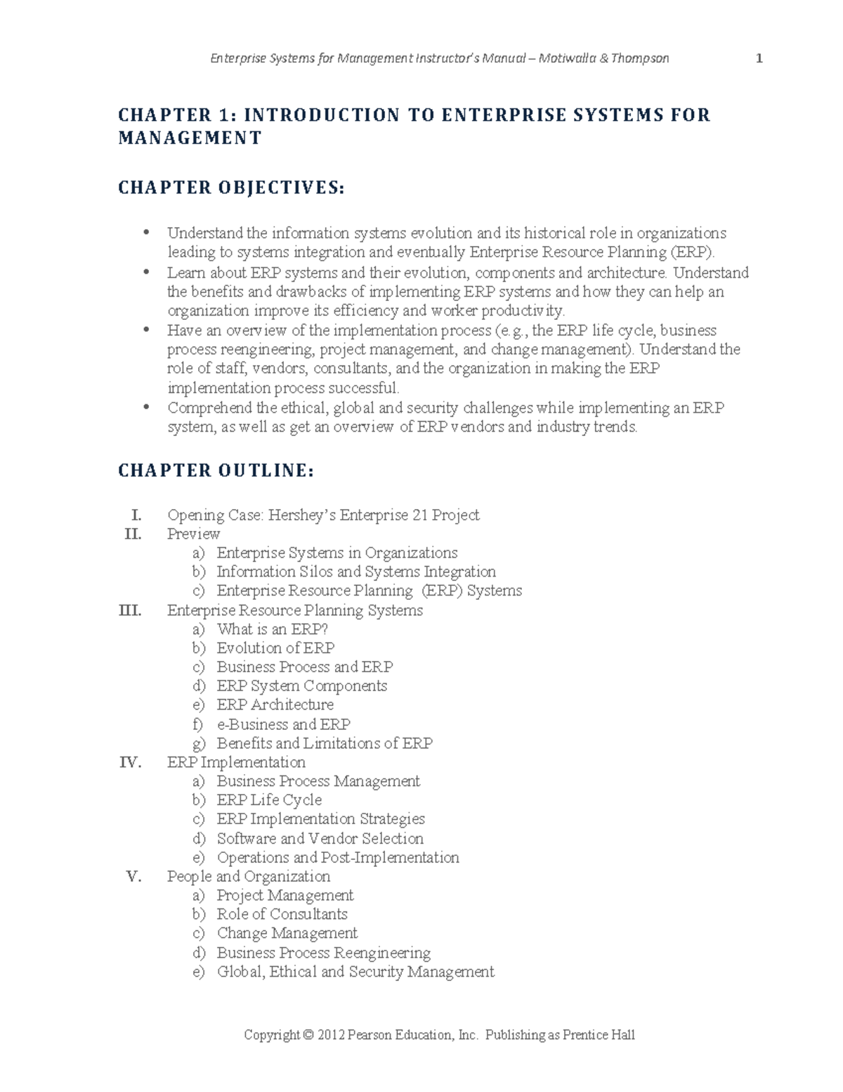 Chapter 1: Introduction to Enterprise Systems for Management (MGT101 ...