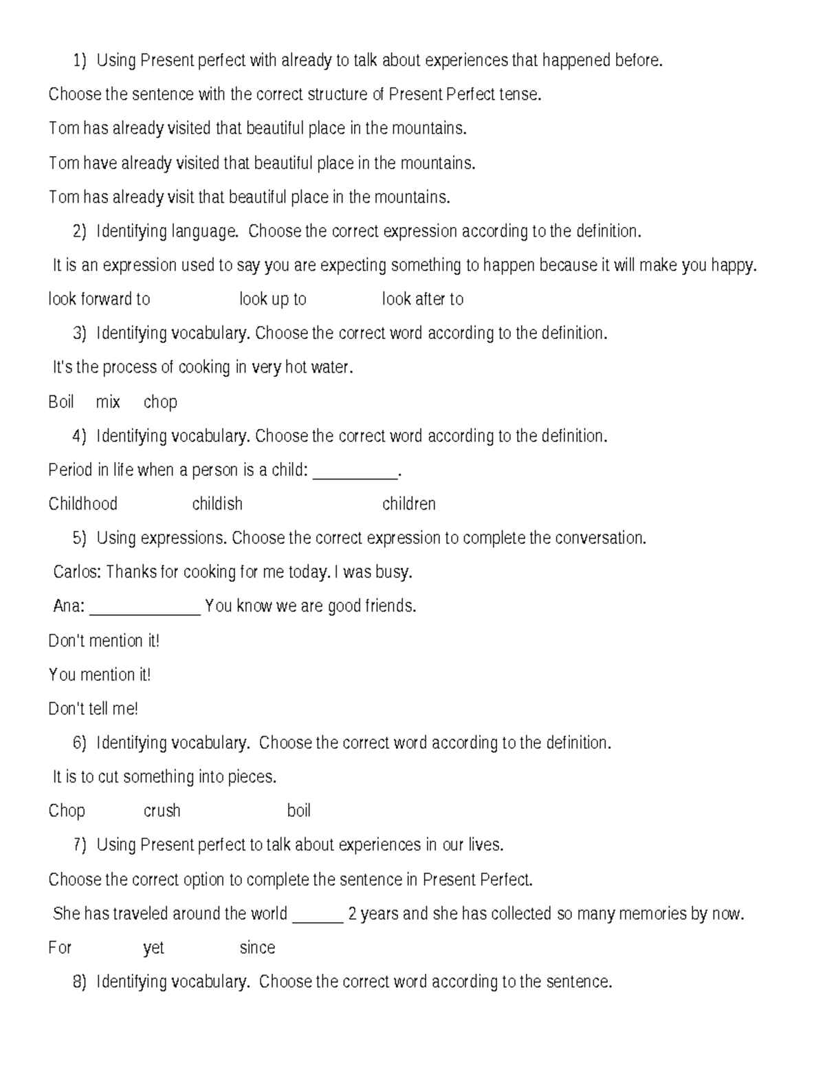 English IV Final Exam Study Guide - Guia de estudio para inglés 4 - Studocu