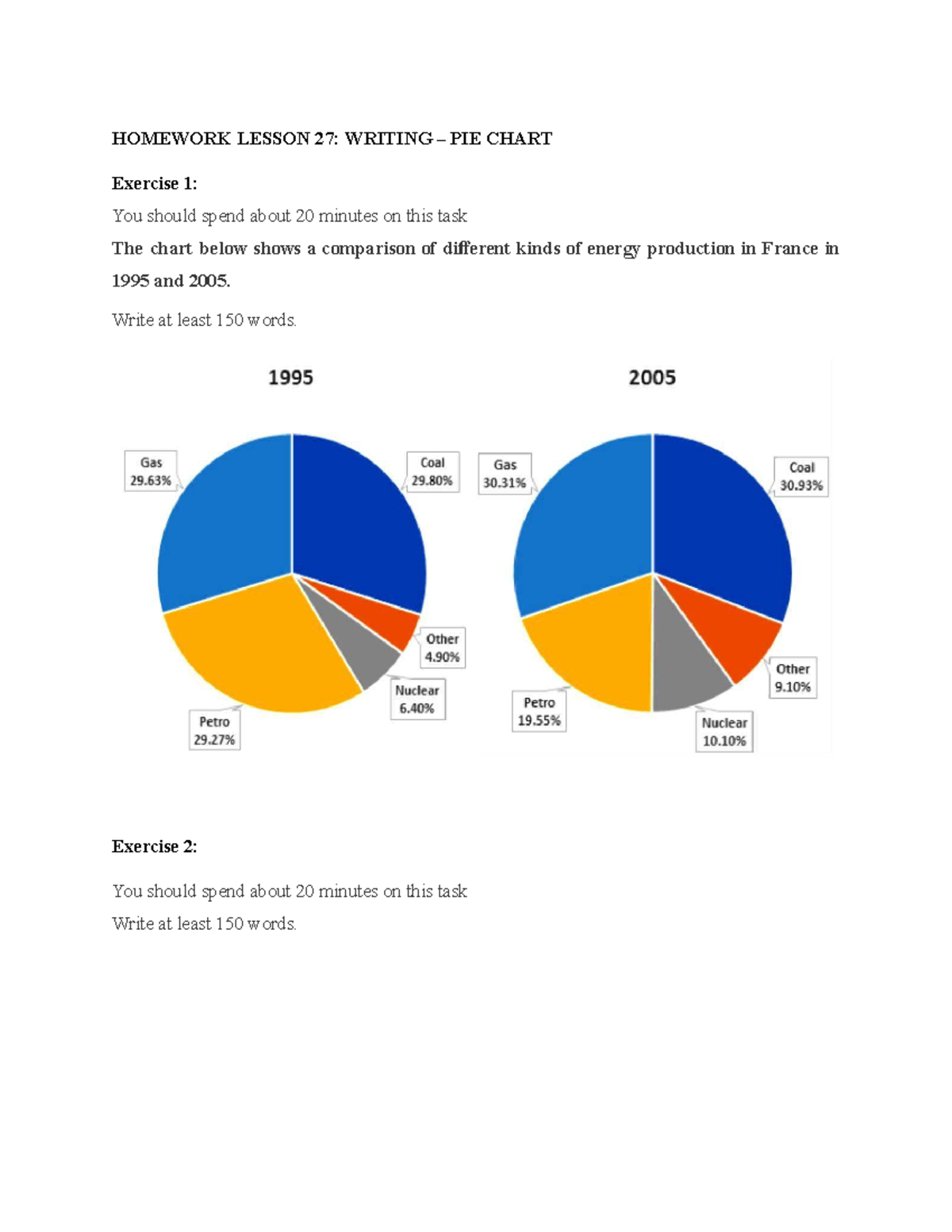 Lesson 27 - Homework: Writing Pie Charts & Reading Passage Analysis ...