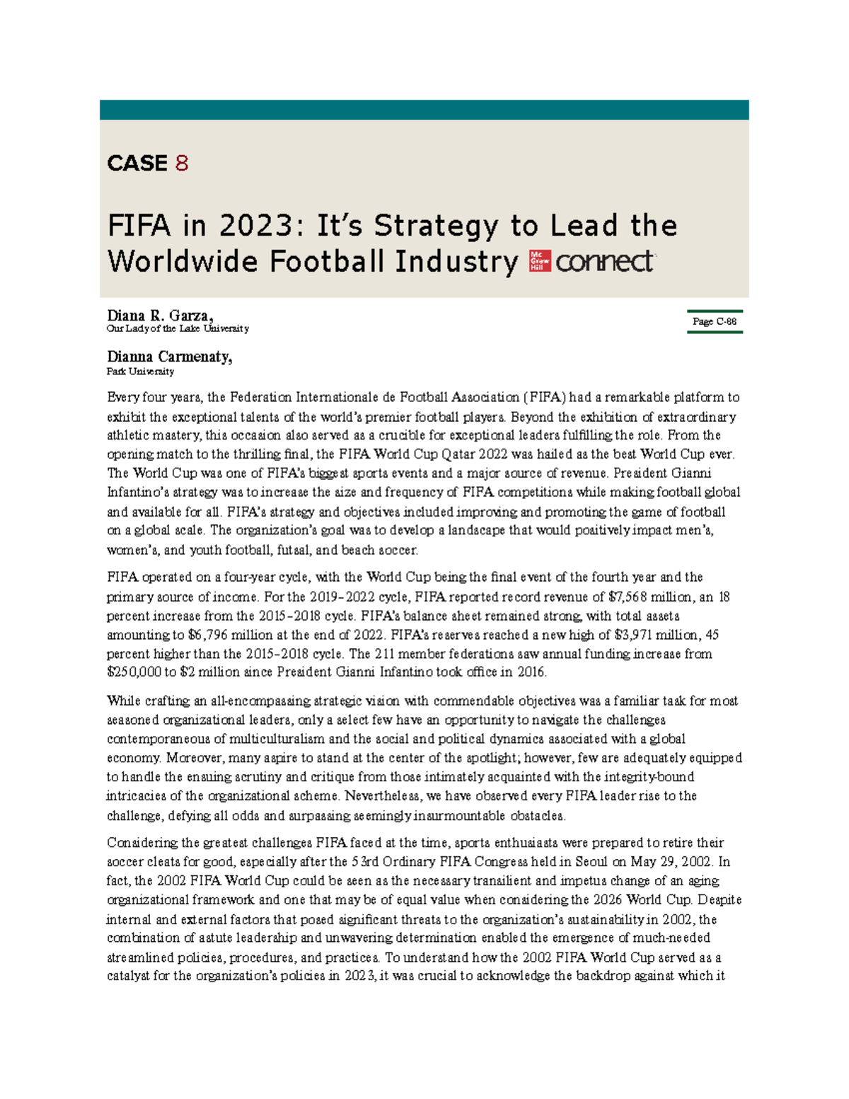 FIFA Case Study: Strategies and Financial Performance for 2022-2023 ...