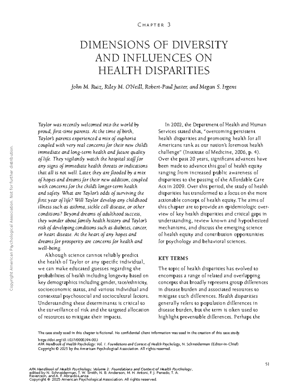 Dimensions of Diversity and Health Disparities - VOL 1 CH 3 - Studocu
