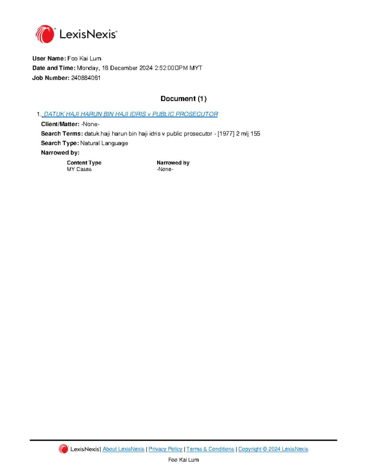 Datuk HAJI Harun BIN HAJI Idris v Public PROS - | About LexisNexis ...