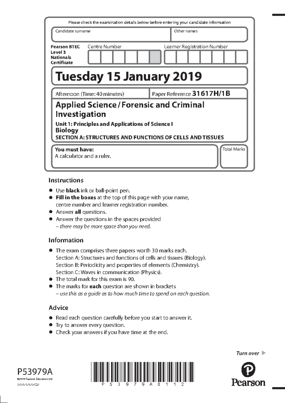 31617 H1B-Jan-2019 Bio unit 1 - Applied Science / Forensic and Criminal ...