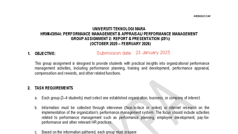 PERFORMANCE MANAGEMENT GROUP ASSIGNMENT 2 REPORT & PRESENTATION ...