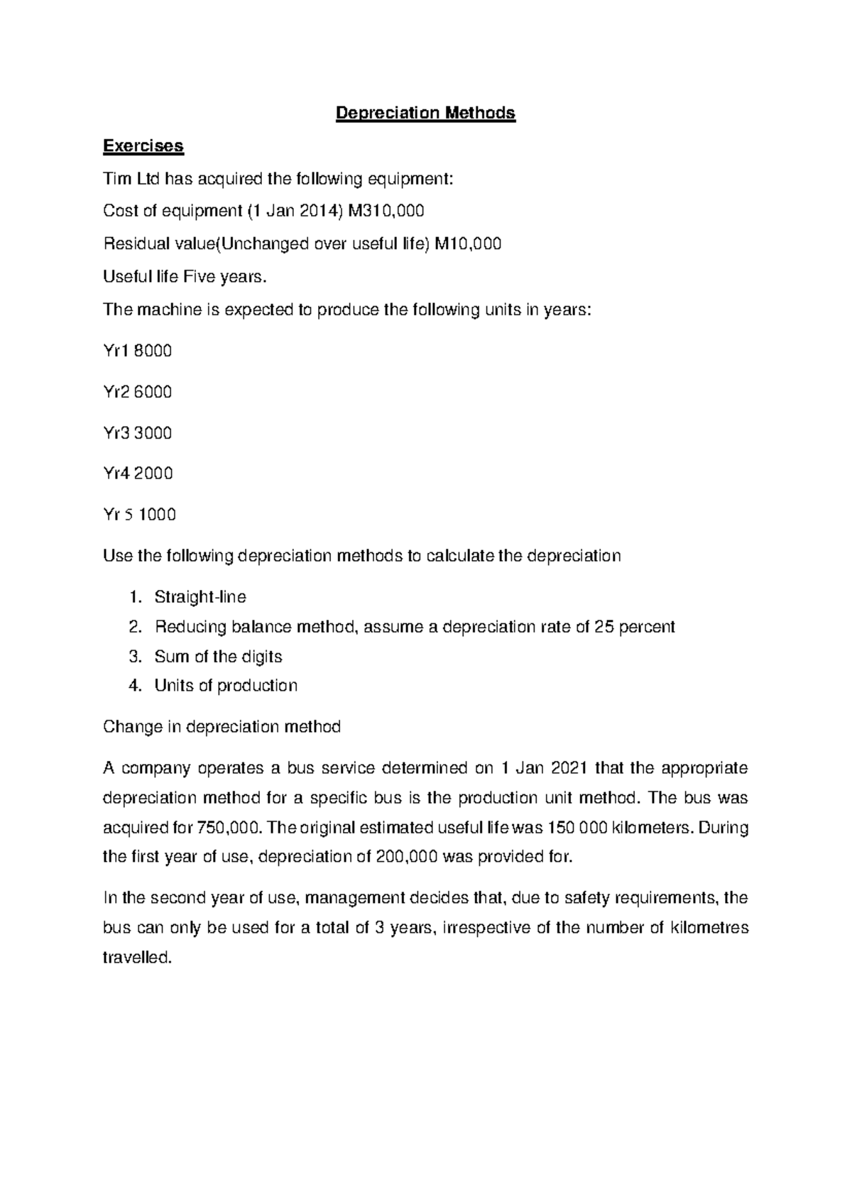 Depreciation Methods Analysis - MGT 301 Final Exam Notes - Studocu