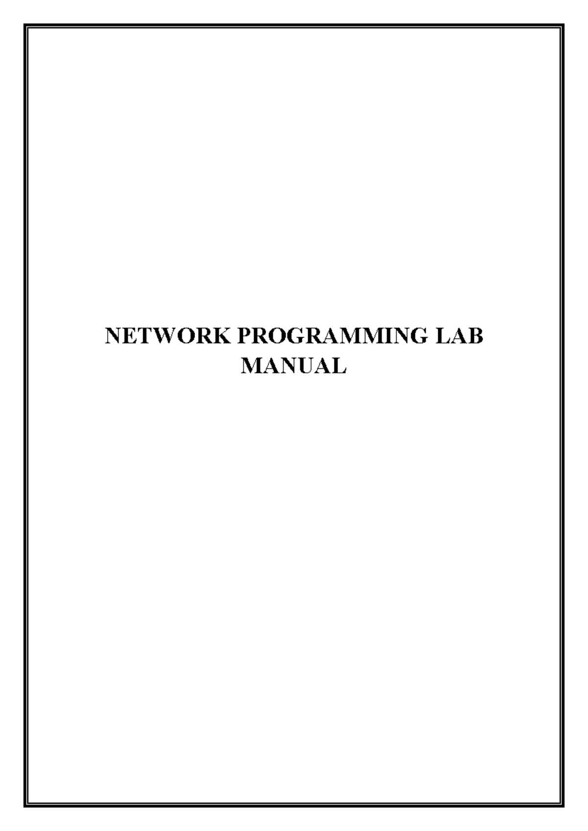 Network Programming Lab Manual: Server-Client Communication Examples ...