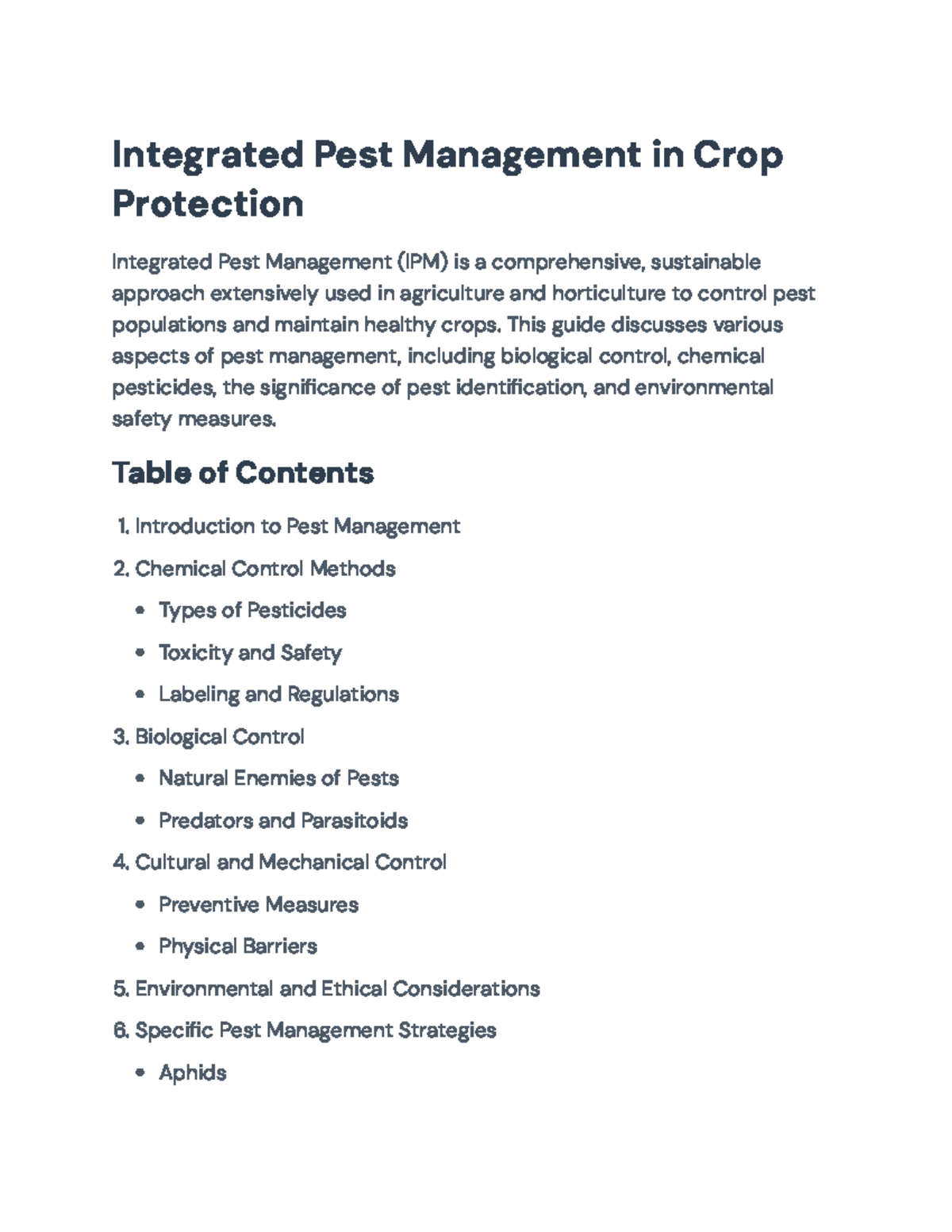 Integrated Pest Management (IPM) in Agriculture: A Comprehensive Guide ...