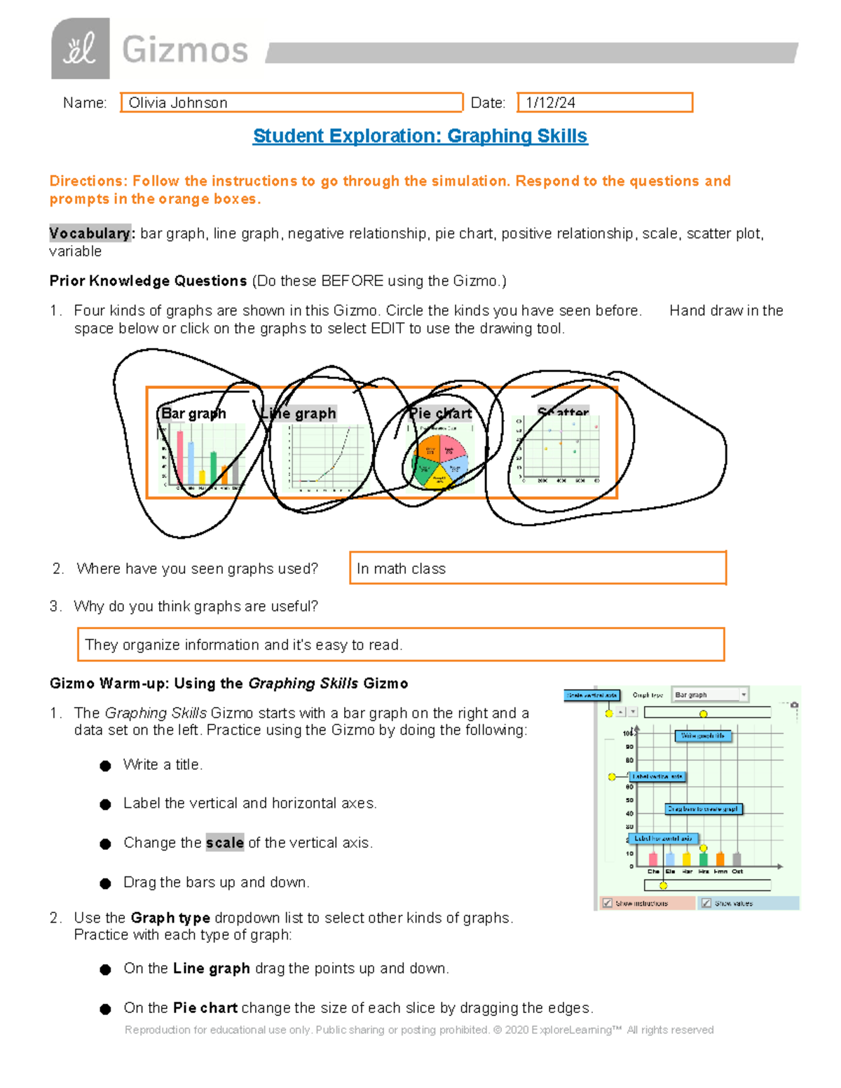 Gizmo: Graphing Skills Guide for Exploration Activities - Studocu
