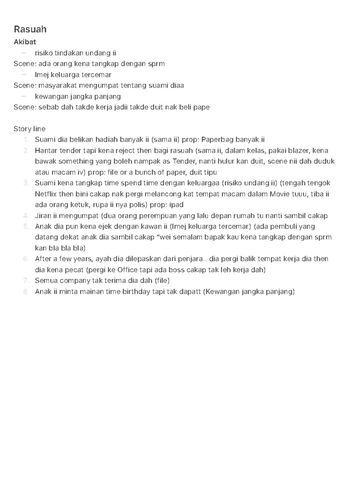 Rasuah - Bbbbbbb - – – – 1. 2. 3. 4. 5. 6. 7. 8. Rasuah Akibat risiko ...