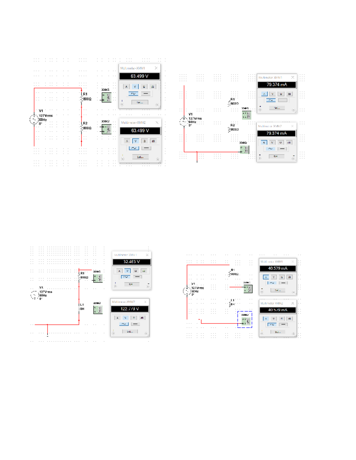 Simulador AC Serie: Medidas y Análisis con Multímetros XMM1 y XMM2 ...
