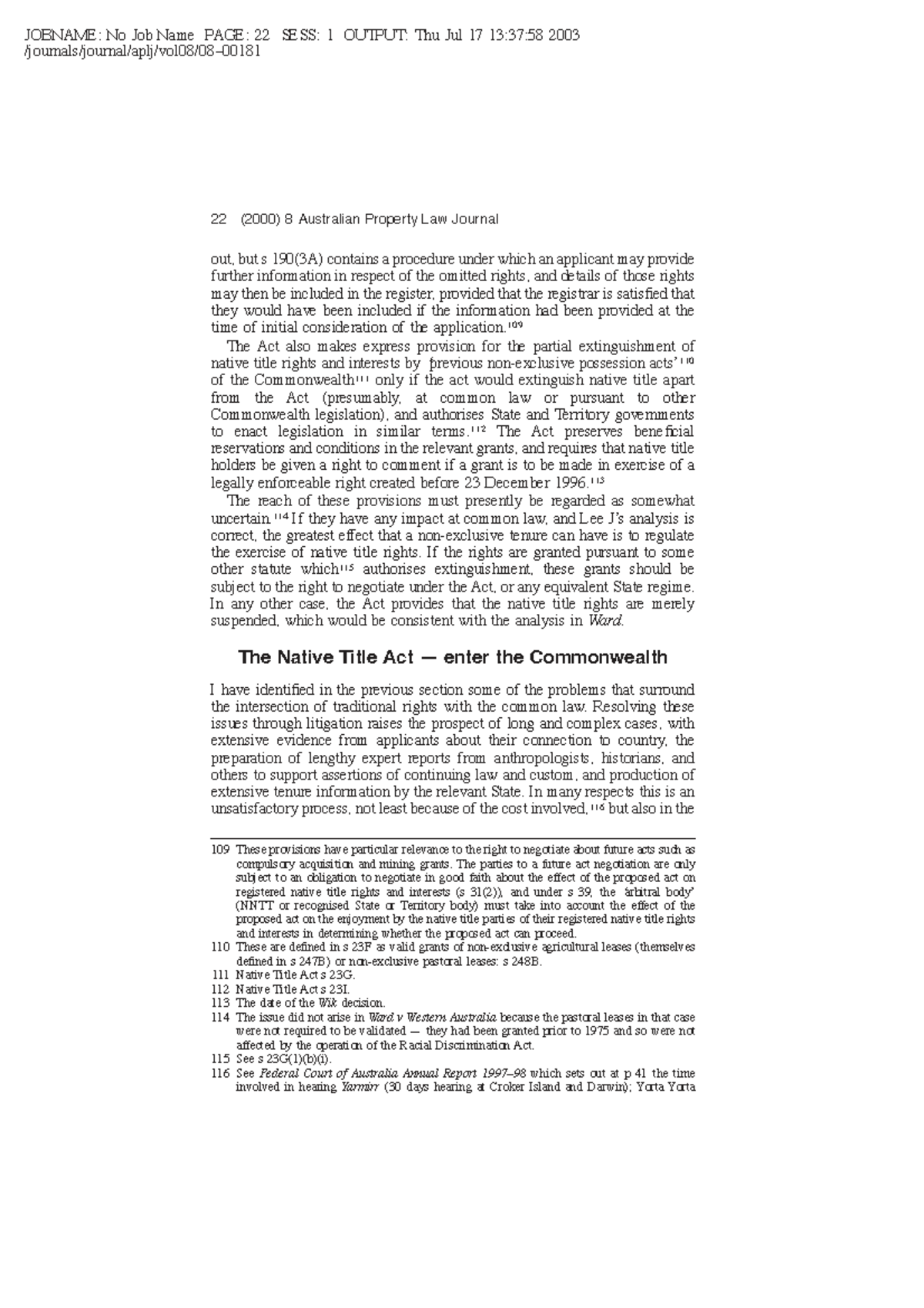 Australian Property Law: Native Title Rights and Procedures - Studocu