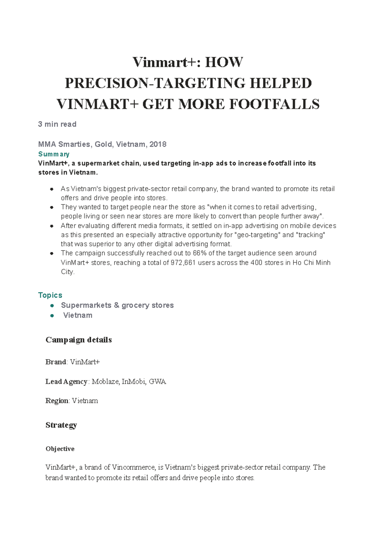 Vinmart+ MMA Case Study: Precision Targeting for Increased Footfalls ...