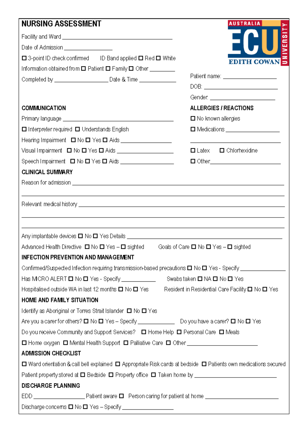 NPU1202 nursing assessment tool for patient evaluation and care - Studocu