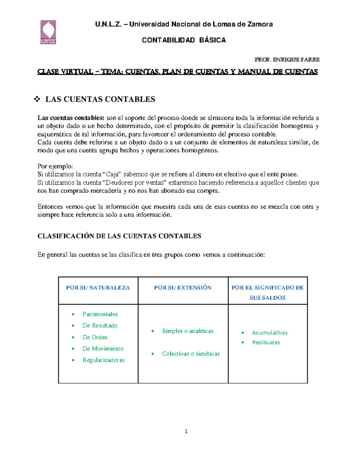Cuentas y Plan de Cuentas en Contabilidad Básica - CLASE VIRTUAL - Studocu
