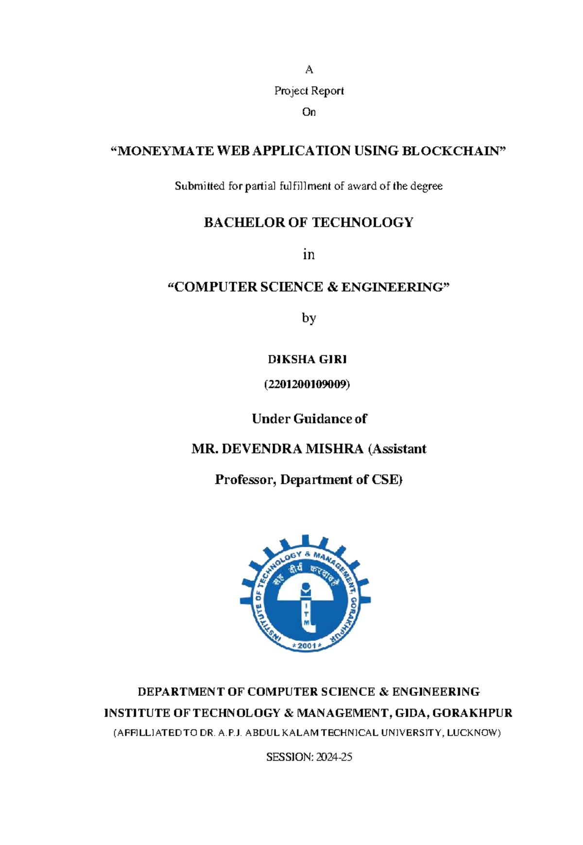 Final Project Report on Decentralized Crowdfunding Web App (CSE ...