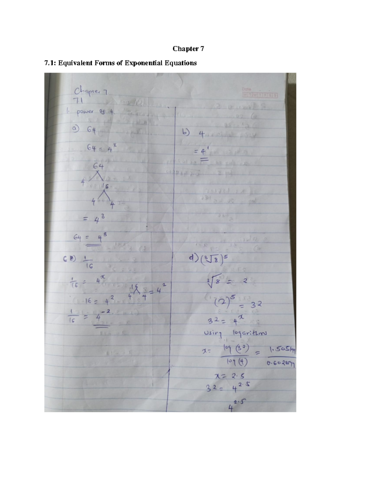 Chapter 7-math - math - Applied Maths - Chapter 7 7: Equivalent Forms ...