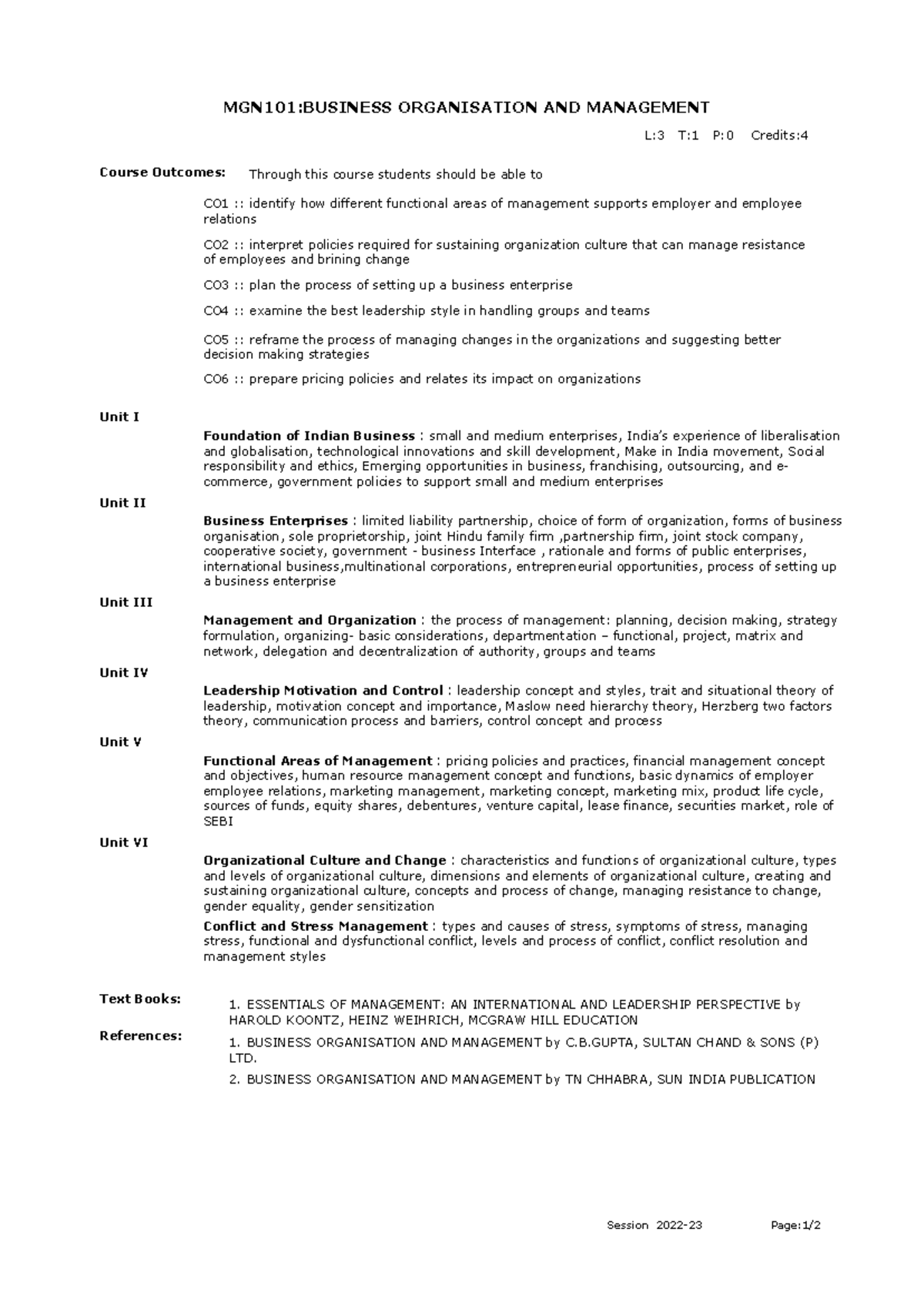 MGN101 - Final Exam Review: Business Organisation and Management - Studocu