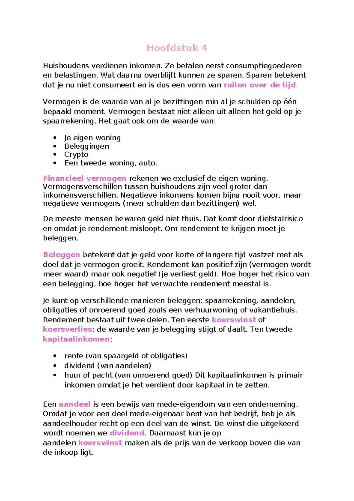 Samenvatting Levensloop H1-H7 - VWO 4: Economie en Sociale Zekerheid -  Studeersnel