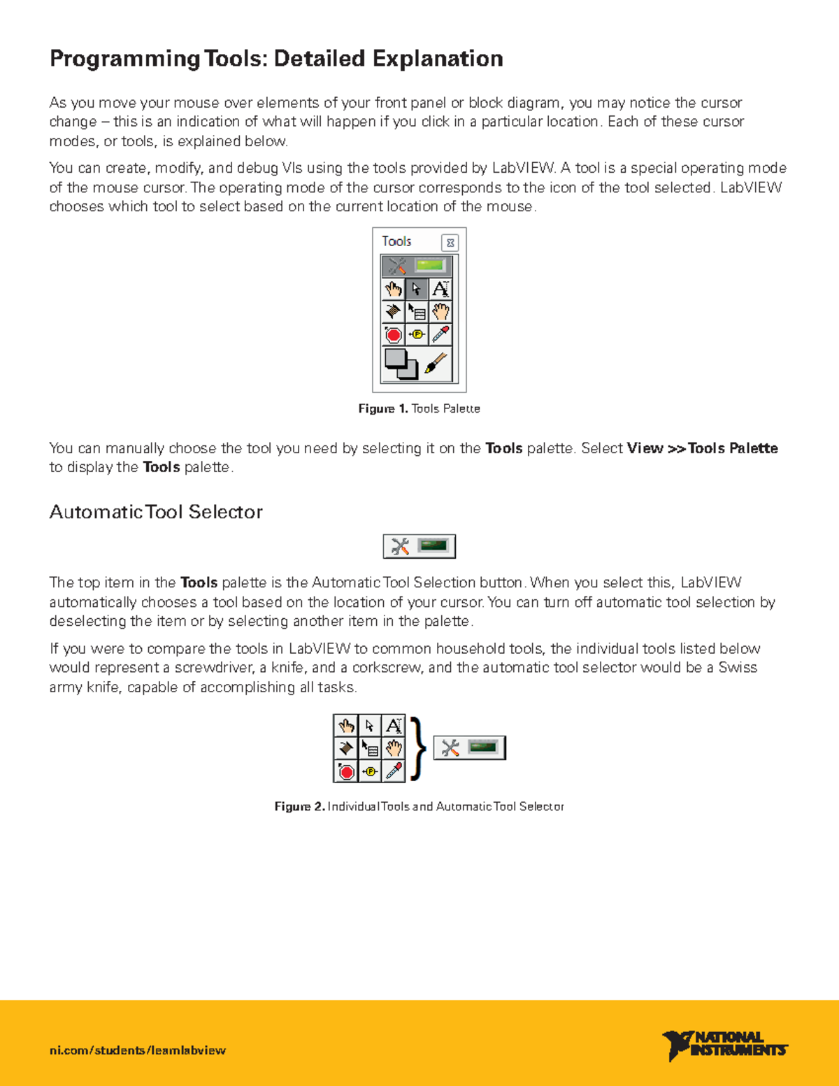 LabVIEW Programming Tools Overview (CS101: Lecture Notes) - Studocu