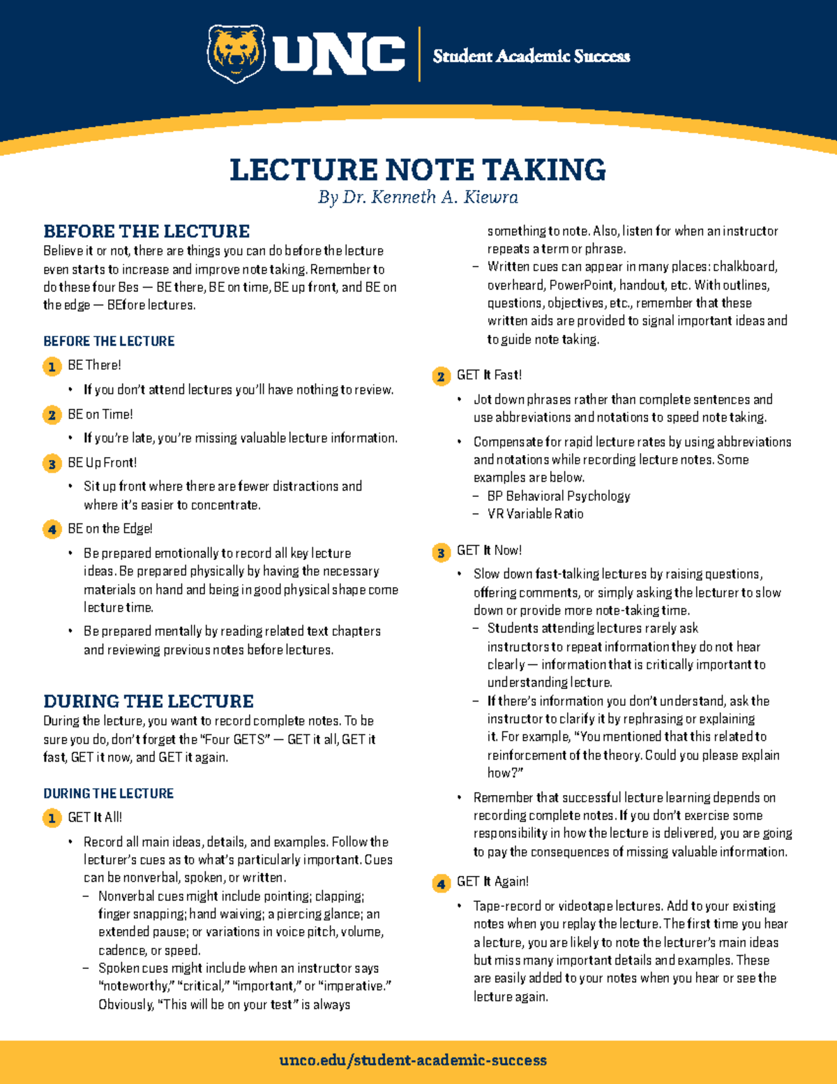 SAS note taking - sir gab - something to note. Also, listen for when an ...