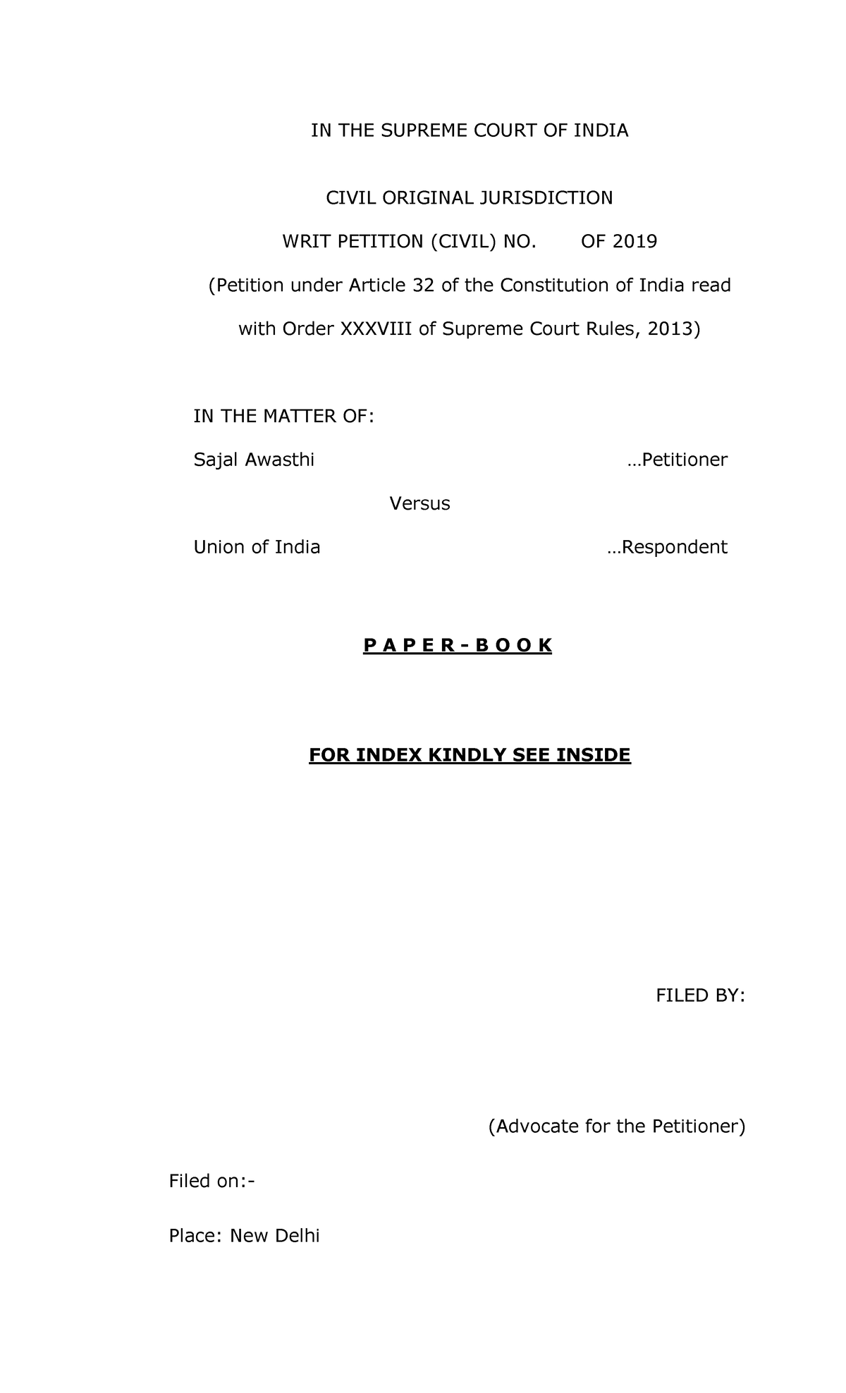 Writ A. 32 - Petition Challenging Unlawful Activities Amendment Act ...