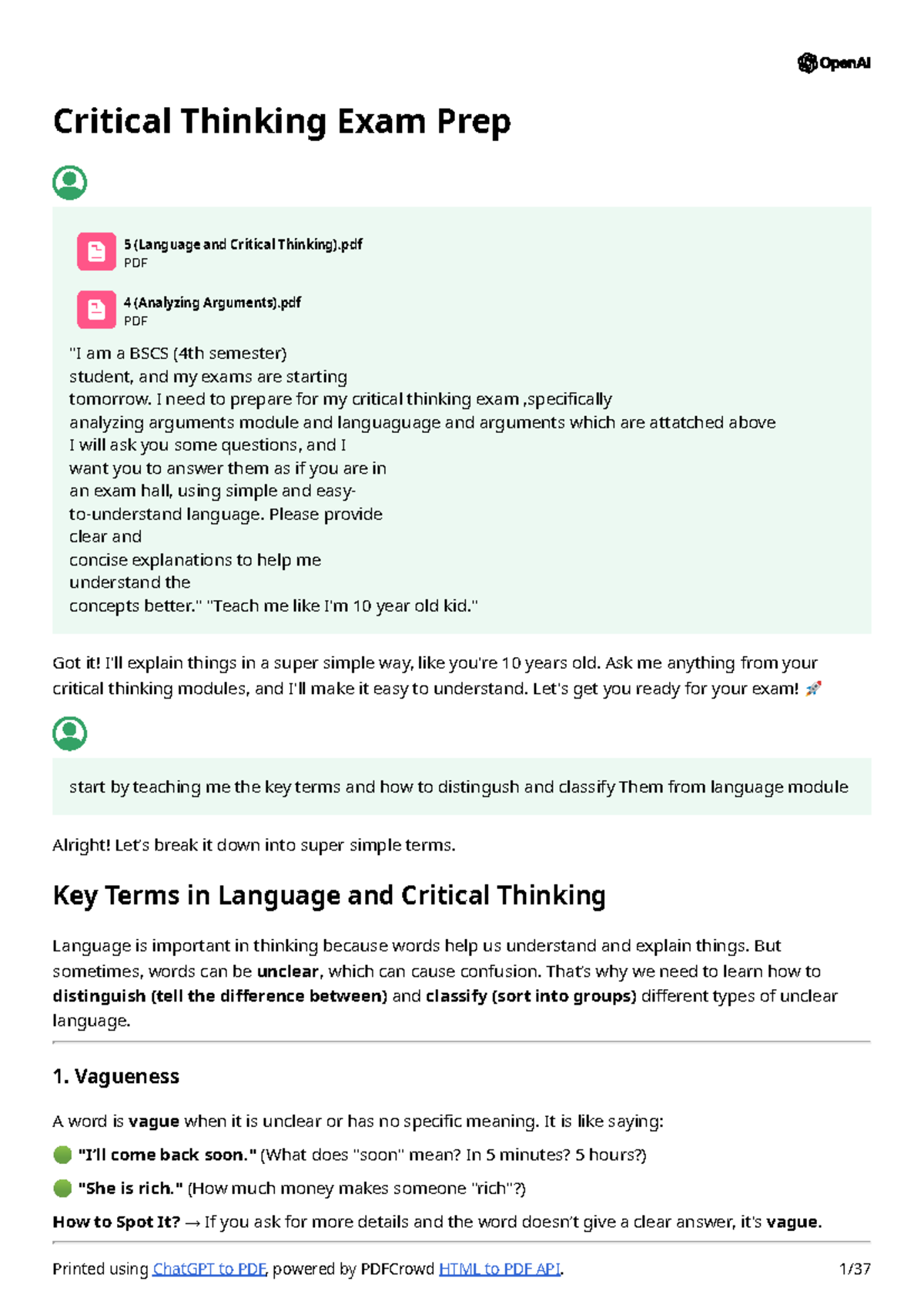 Critical Thinking Exam Prep - pdf PDF 4 (Analyzing Arguments).pdf PDF ...