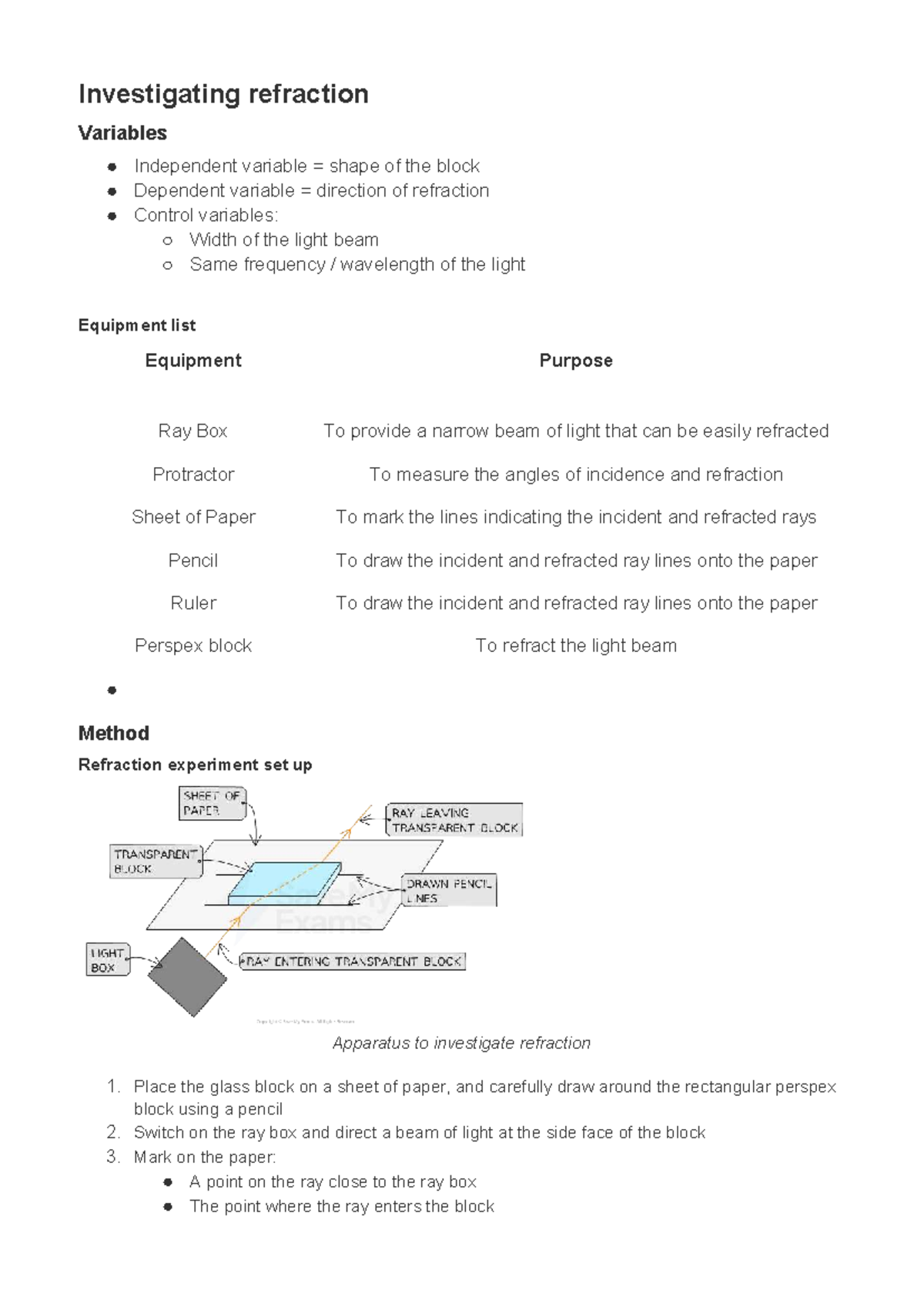 Investigating Refraction with Rectangular Blocks: Experiment Setup ...