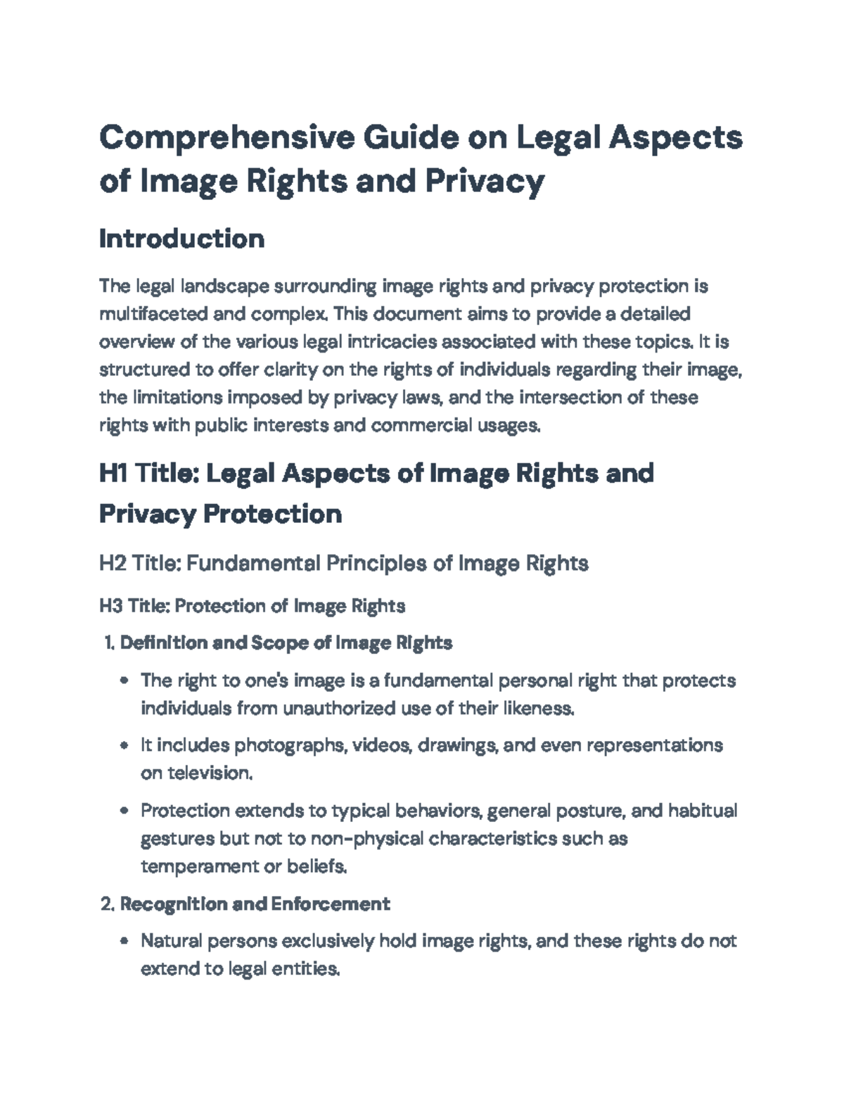 Legal Aspects and Guidelines on Image Rights & Privacy Protection ...
