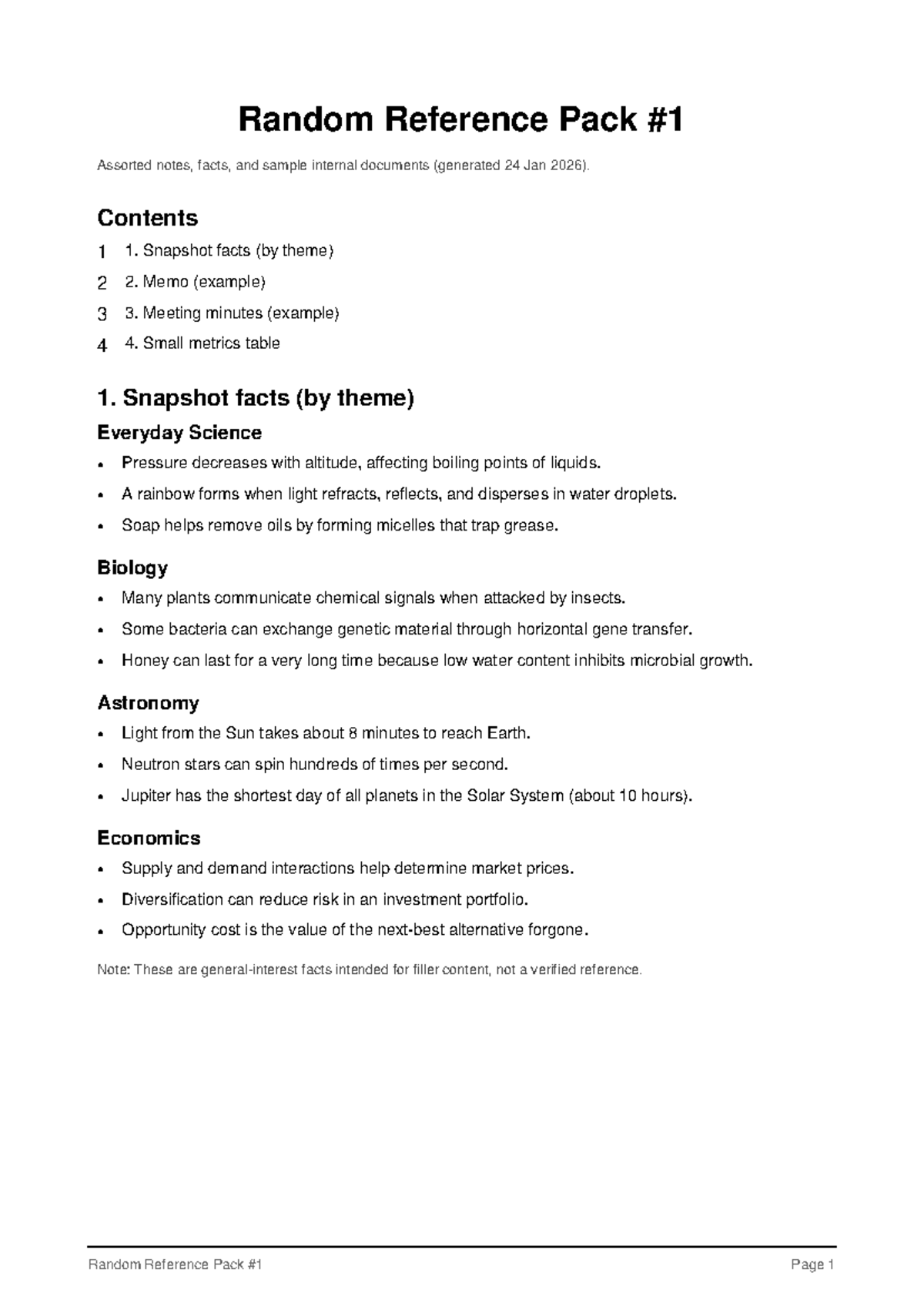 Random Reference Pack: Notes, Memos, and Meeting Minutes - Studocu