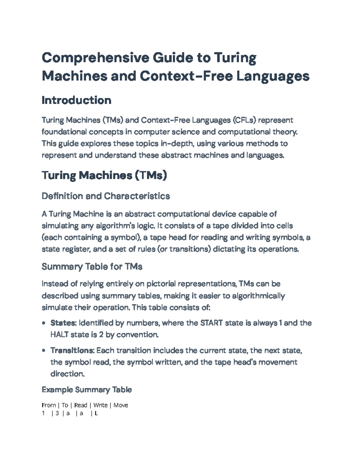 Turing Machines and Context-Free Languages: A Comprehensive Guide ...