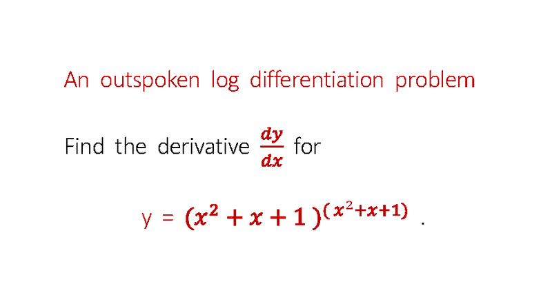 Log Differentiation Problem: Finding the Derivative y for y = x^2 - x ...