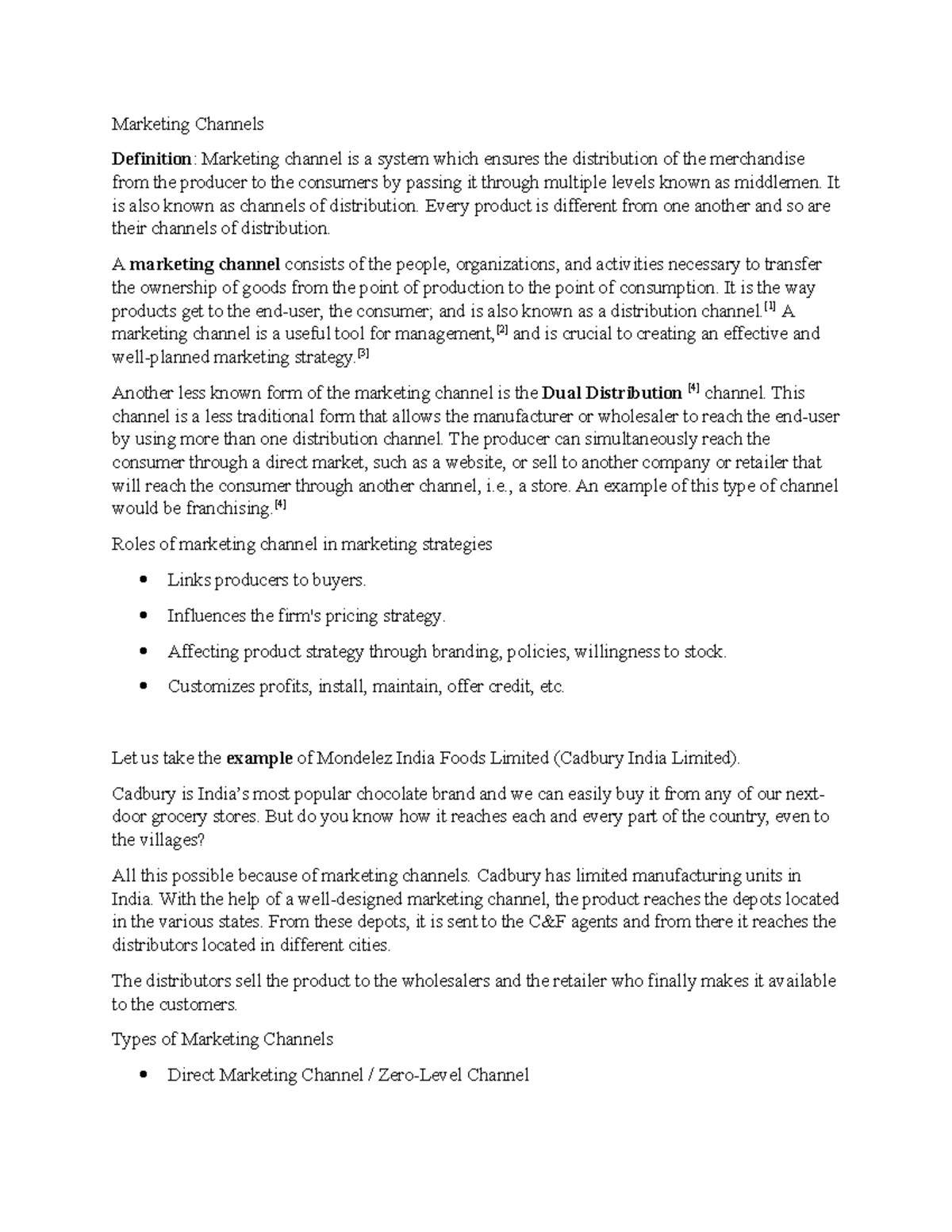 Marketing Channels - Lecture notes 1 - Marketing Channels Definition ...