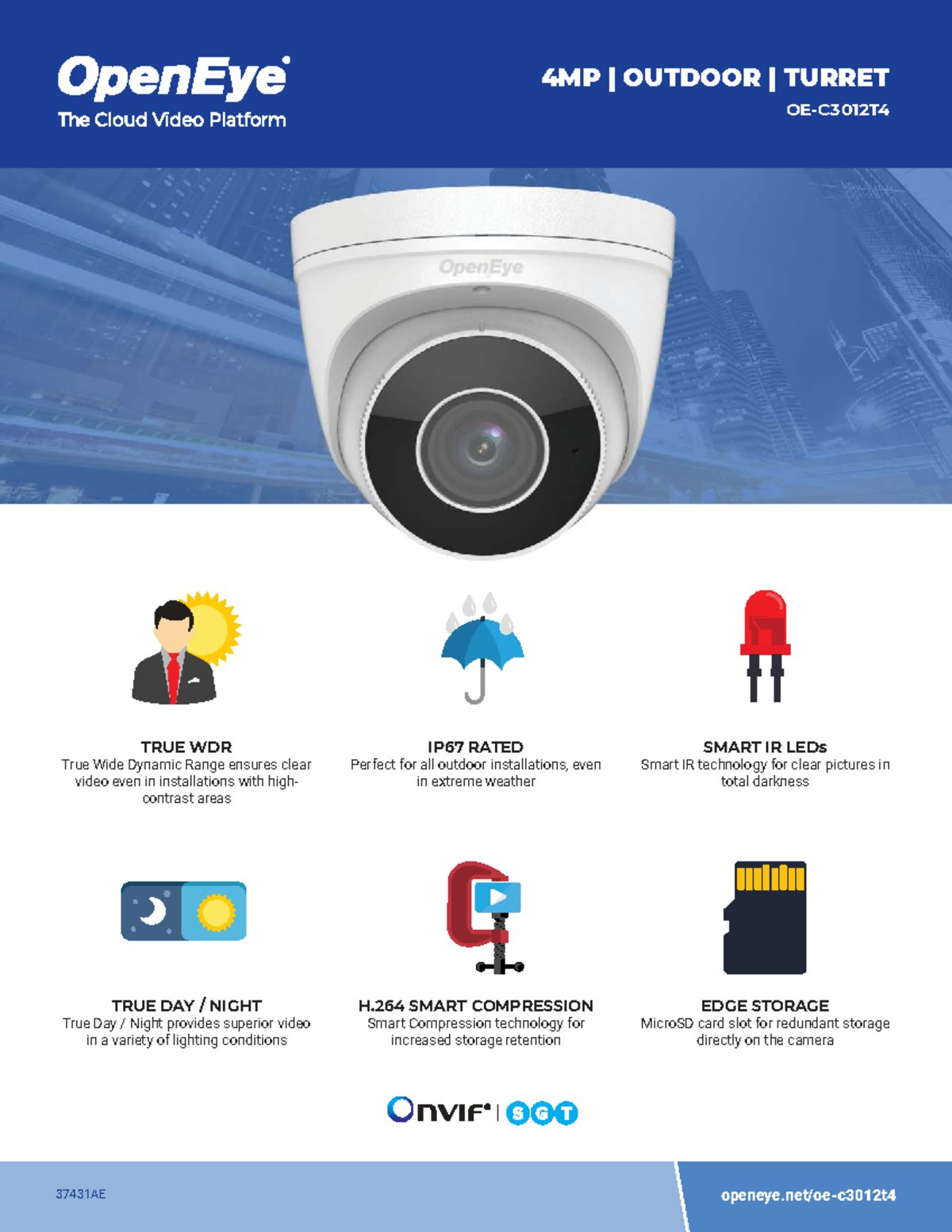 Oe-C3012T4 Turret Camera 4MP Spec Sheet: Features & Specifications ...