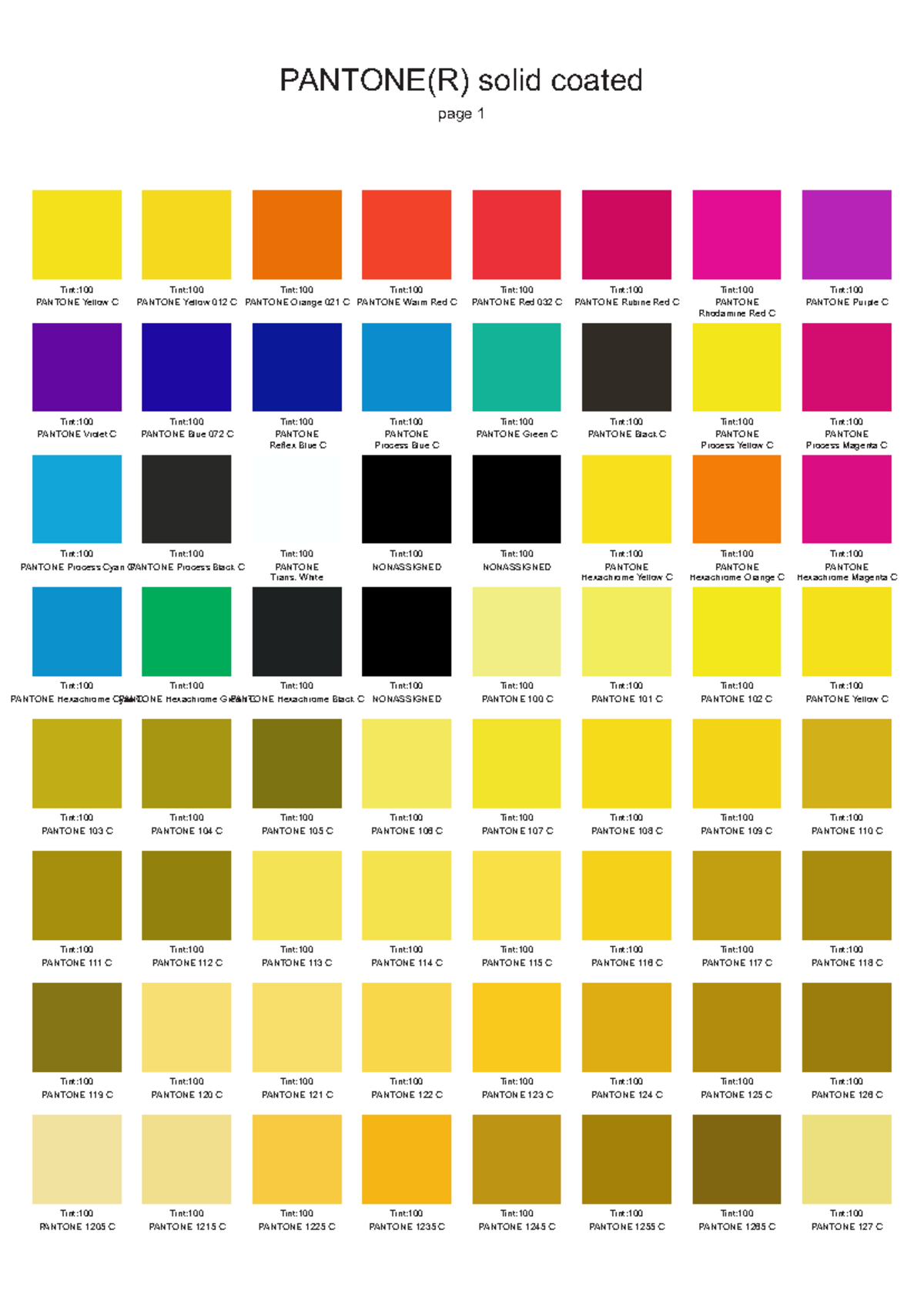 PANTONE(R) Solid Coated Color Guide - Complete Reference - Studocu