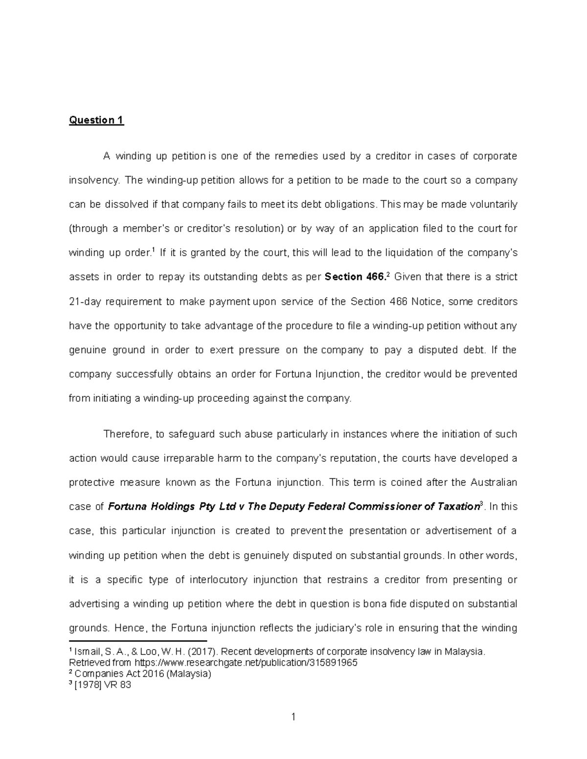 LIA4009 - Understanding the Fortuna Injunction in Corporate Insolvency ...