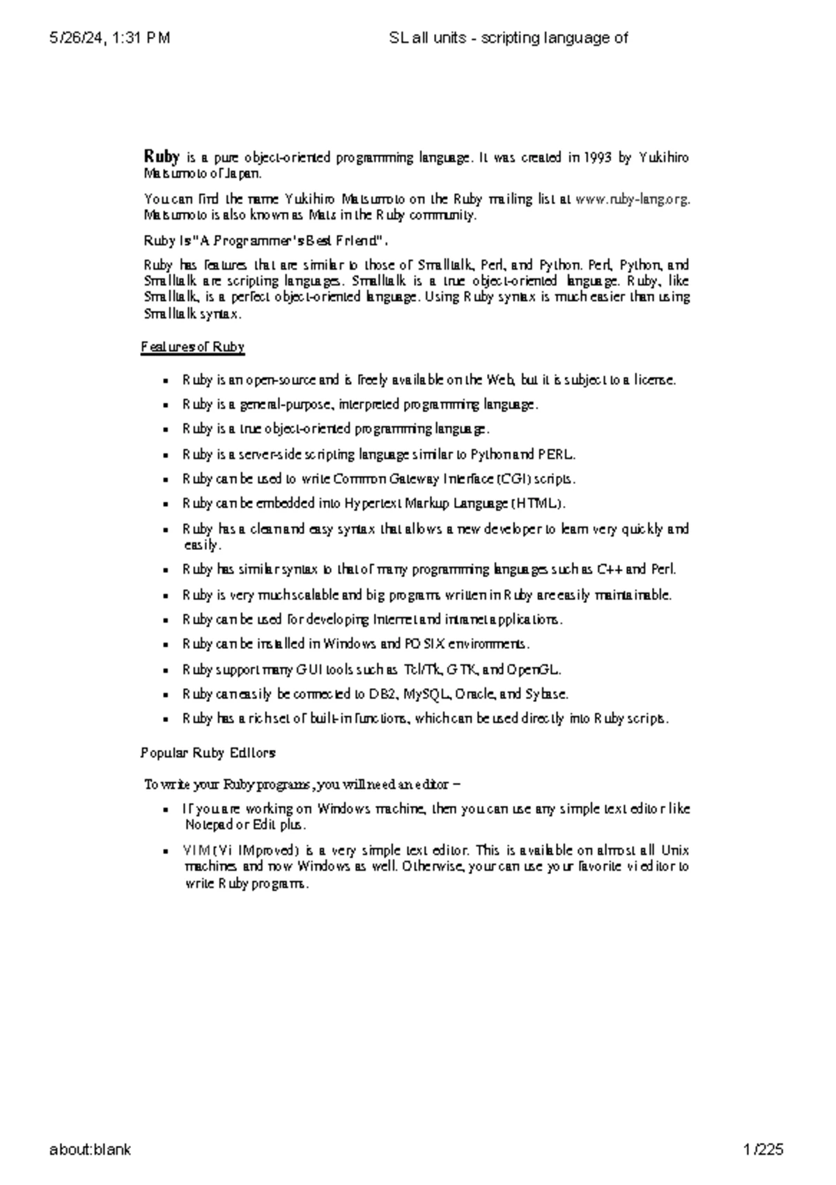 SL UNIT-3 - 1. The World of Scripting Languages, David Barron Wiley ...
