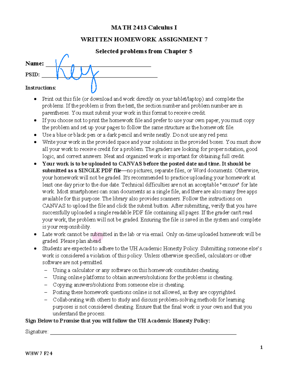 MATH 2413 - Homework 7: Maximizing Areas in Calculus I Problems - Studocu