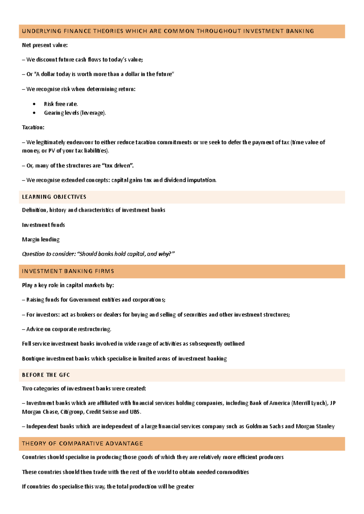 BFC3351 Investment Banking Theories and Concepts Overview - Studocu