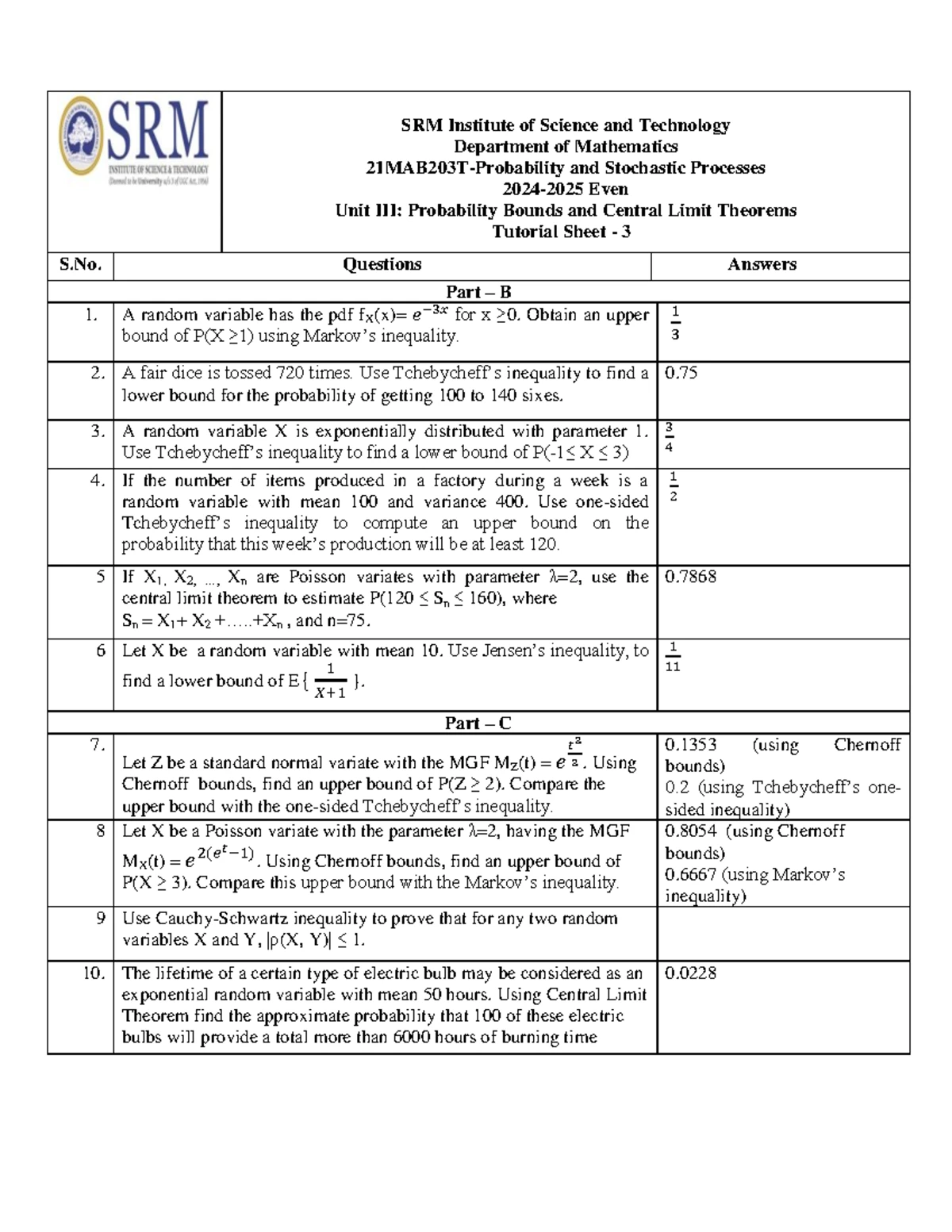 Remidial action sheet - Remedial assignment - SRM Institute of Science ...